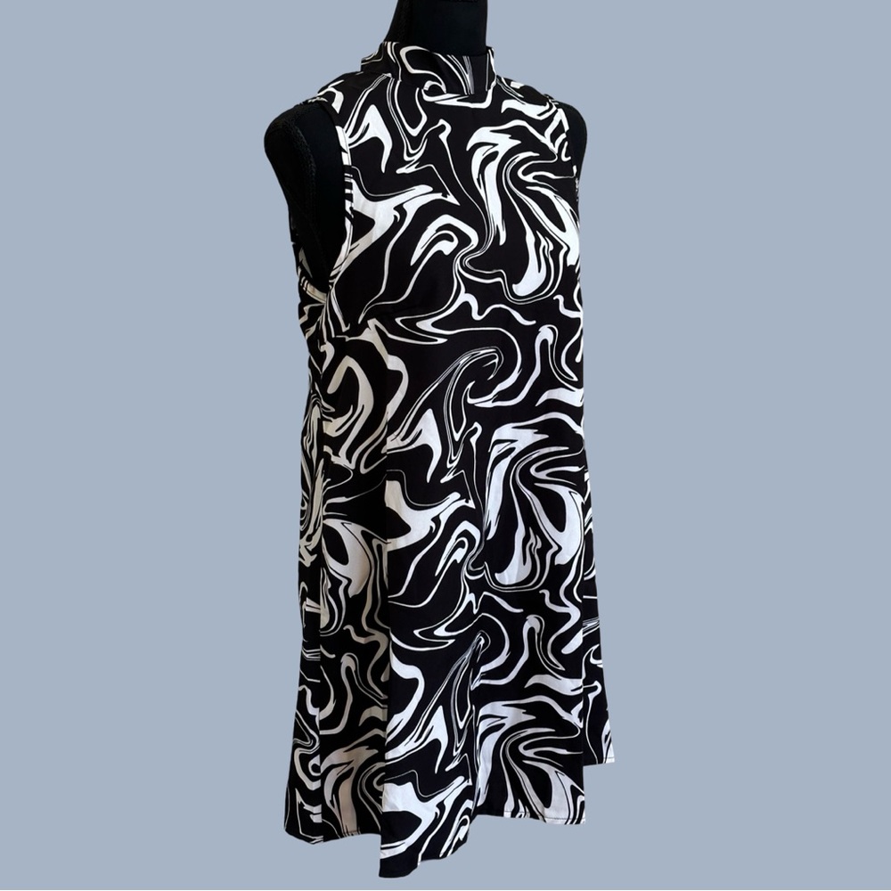 Black and White Marble Print Dress
